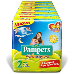 PAMPERS SOLE&LUNA TAGLIA 2 MINI 3-6 KG 21 PANNOLINI - confezione 6 pz