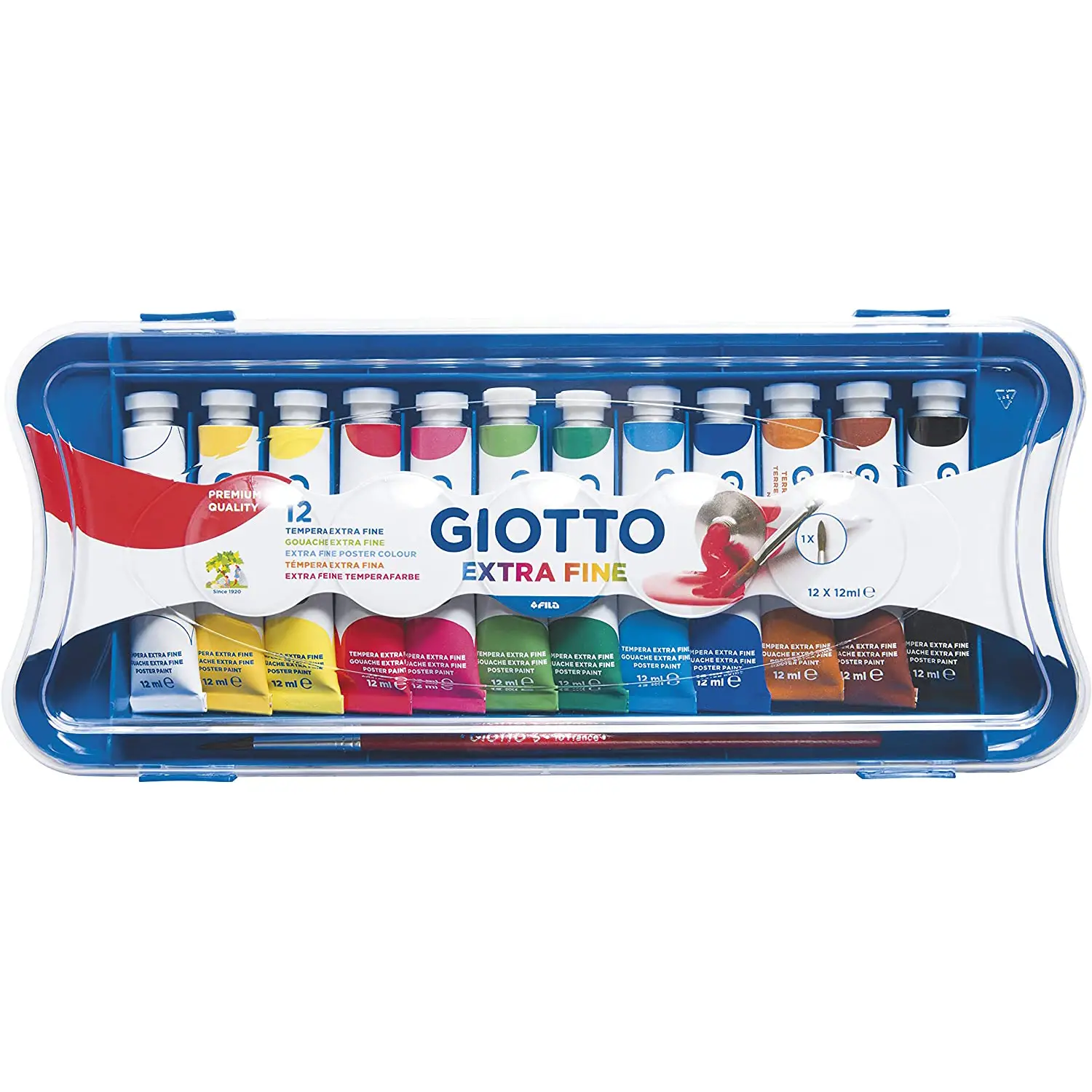 Colori Atempera Giotto 12 ml – Astuccio da 12 Tubetti - Tempere