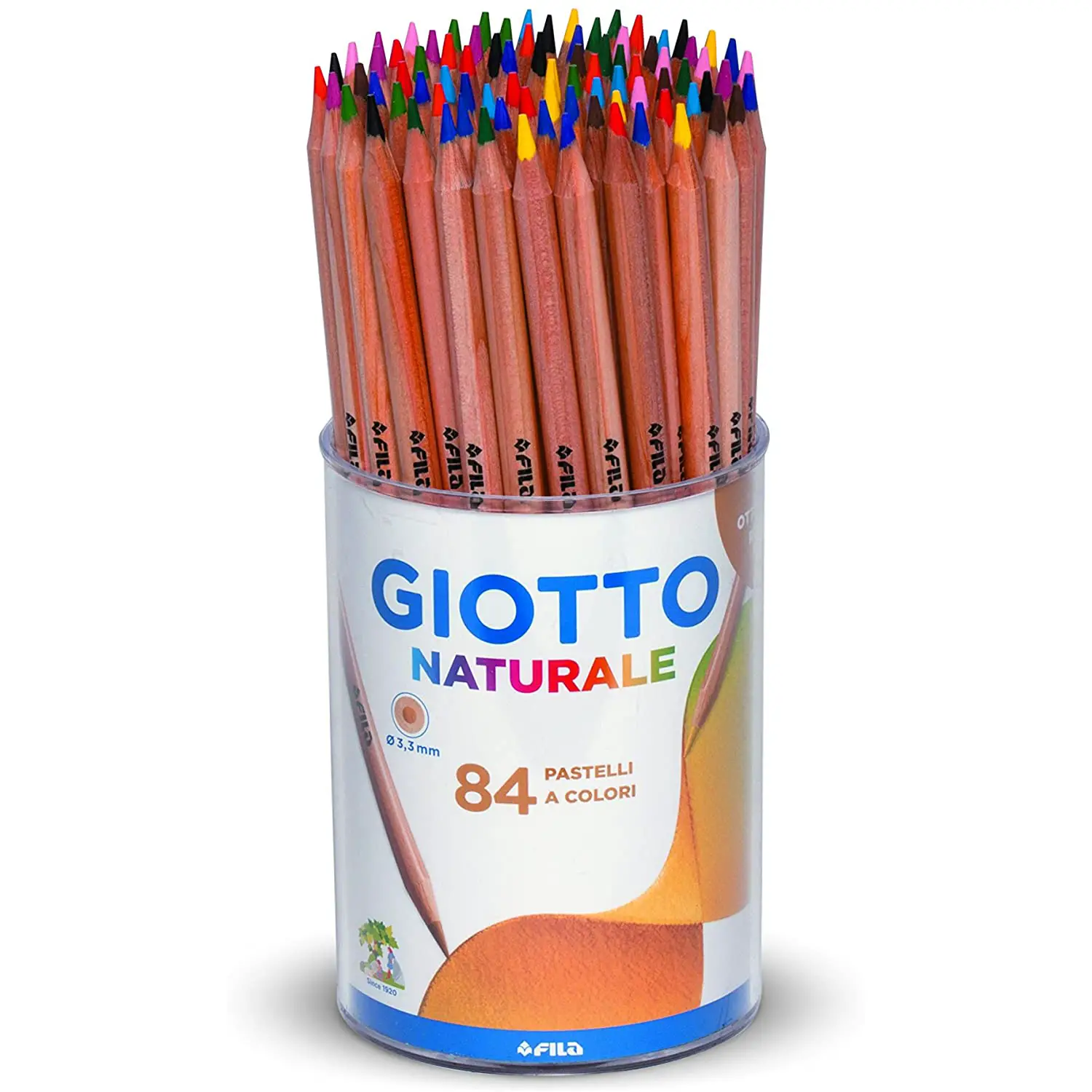 Pastelli Colorati Giotto Naturale – Barattolo da 84 Pezzi - Pastelli