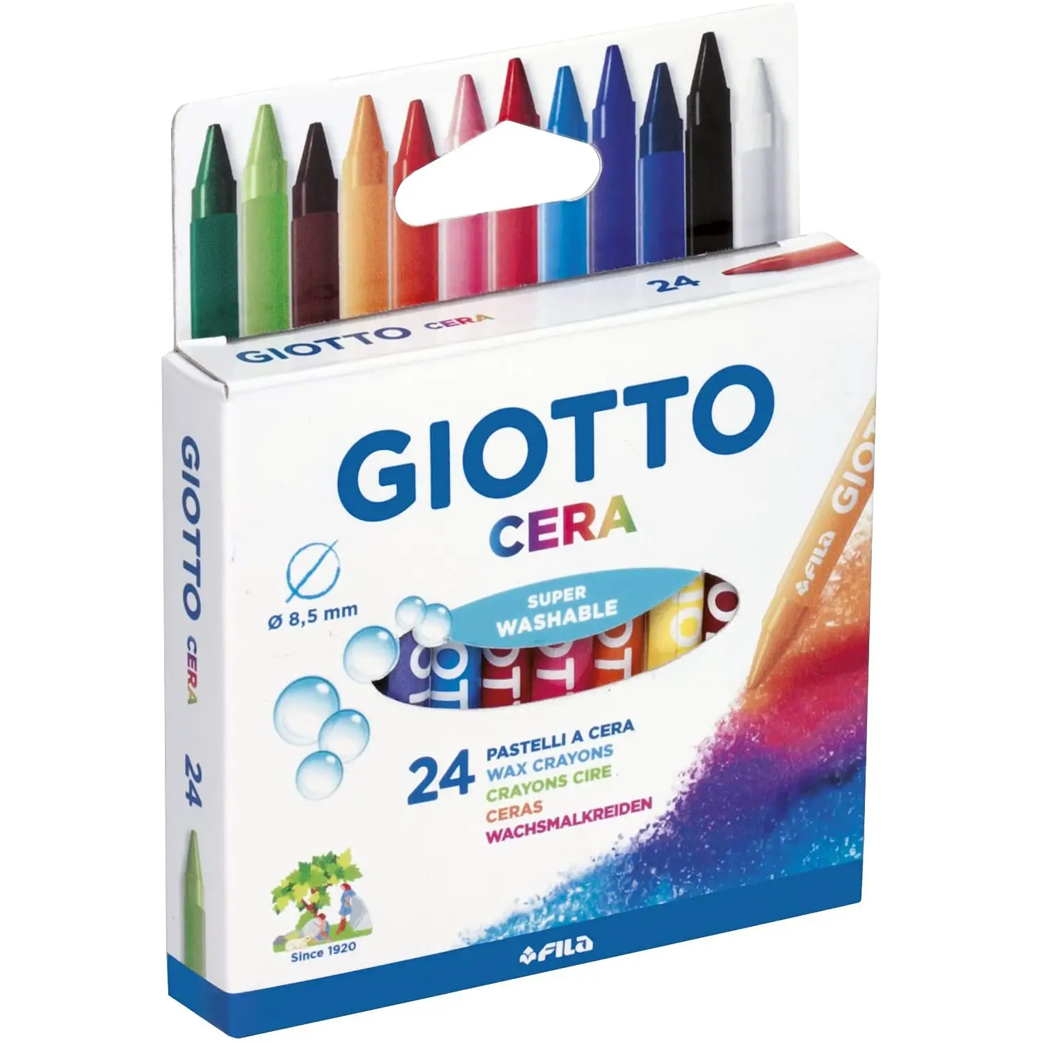 Pastelli Colorati a Cera Giotto - 24 Pezzi - Pastelli a cera