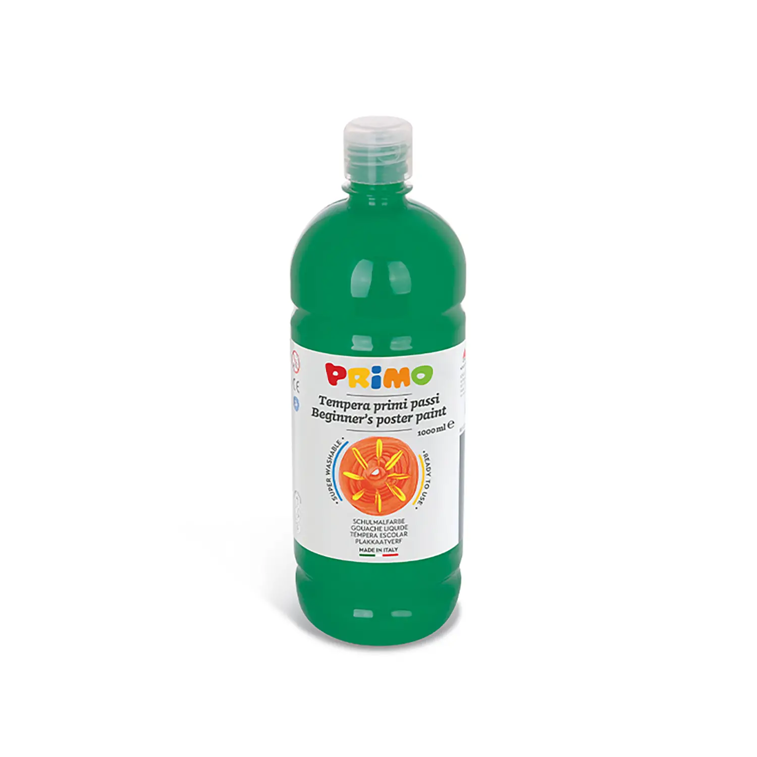 Tempera Pronta Primo Primi Passi Verde Scuro 1000 ml – Colore a Tempera Superlavabile - Tempere