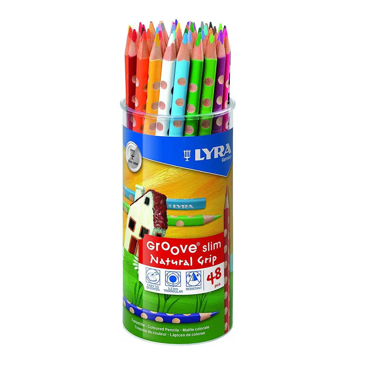 Pastelli Lyra Groove Slim – 48 Colori | Pastelli Colorati Ergonomici Professionali - Pastelli