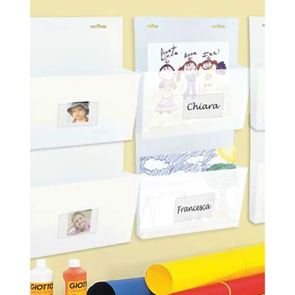 Eticard Porta Contrassegni Autoadesivi 55x90 mm – Confezione da 10 Pezzi - Accessori ufficio