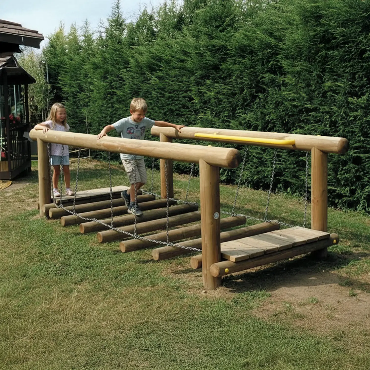 Ponte Oscillante per Bambini – Ponte Tibetano da Esterno con Pioli - Playgrounds e giostre
