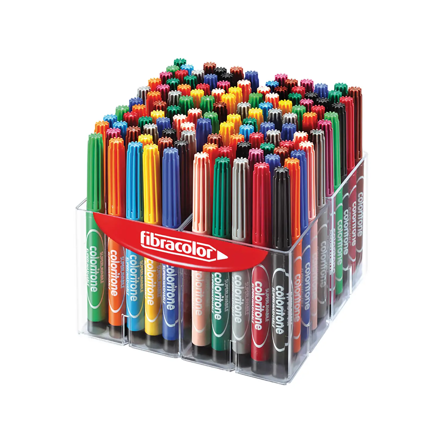 Fibracolor 120 Pennarelli Coloritone Fibracolor 12 Colori Tratto 4mm - Multibox - Pennarelli
