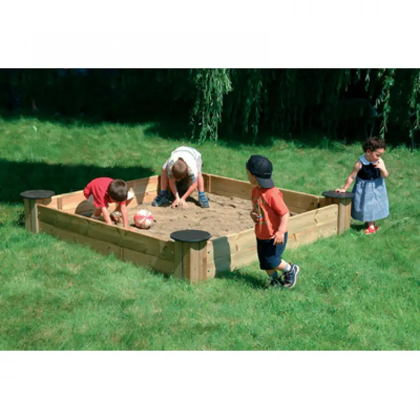 Grande Sabbiera Rettangolare in Legno – Gioco da Esterno per Bambini 0-12 Anni - Playgrounds e giostre