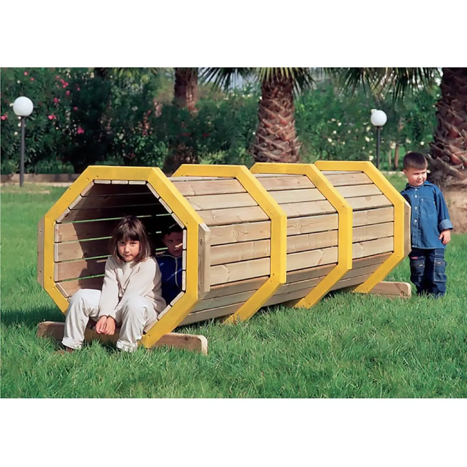Tunnel Ottagonale in Legno – Gioco Sicuro e Divertente per Bambini - Palestrine
