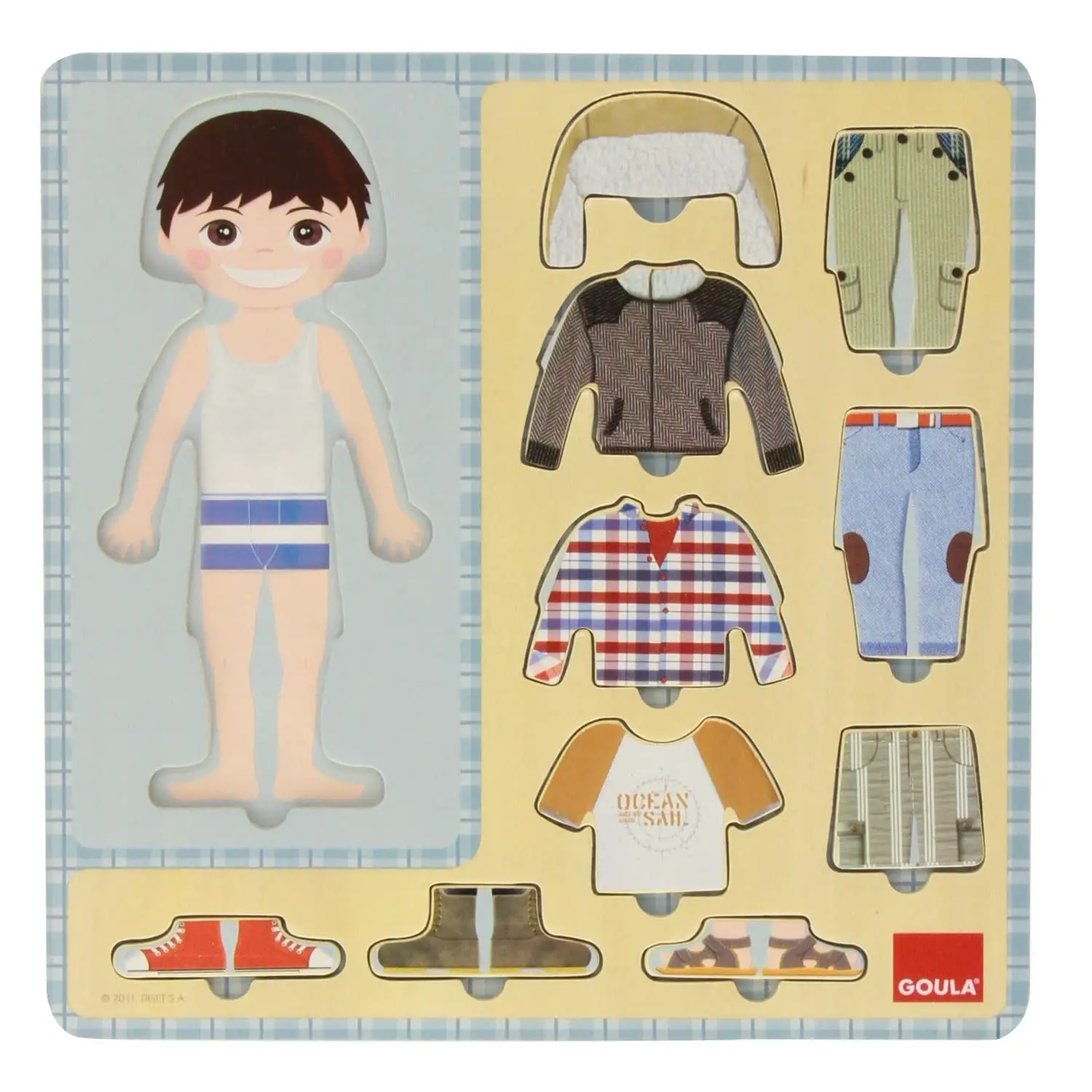 Vestiamici Maschietto – Gioco Educativo di Vestizione per Bambini - Incastri e puzzle in legno