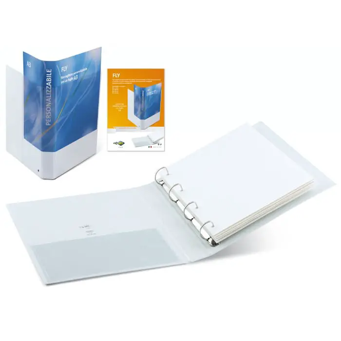 Raccoglitore Ad Anelli Bianco Personalizzabile con Tasca Interna – 4 Anelli a D - Archiviazione