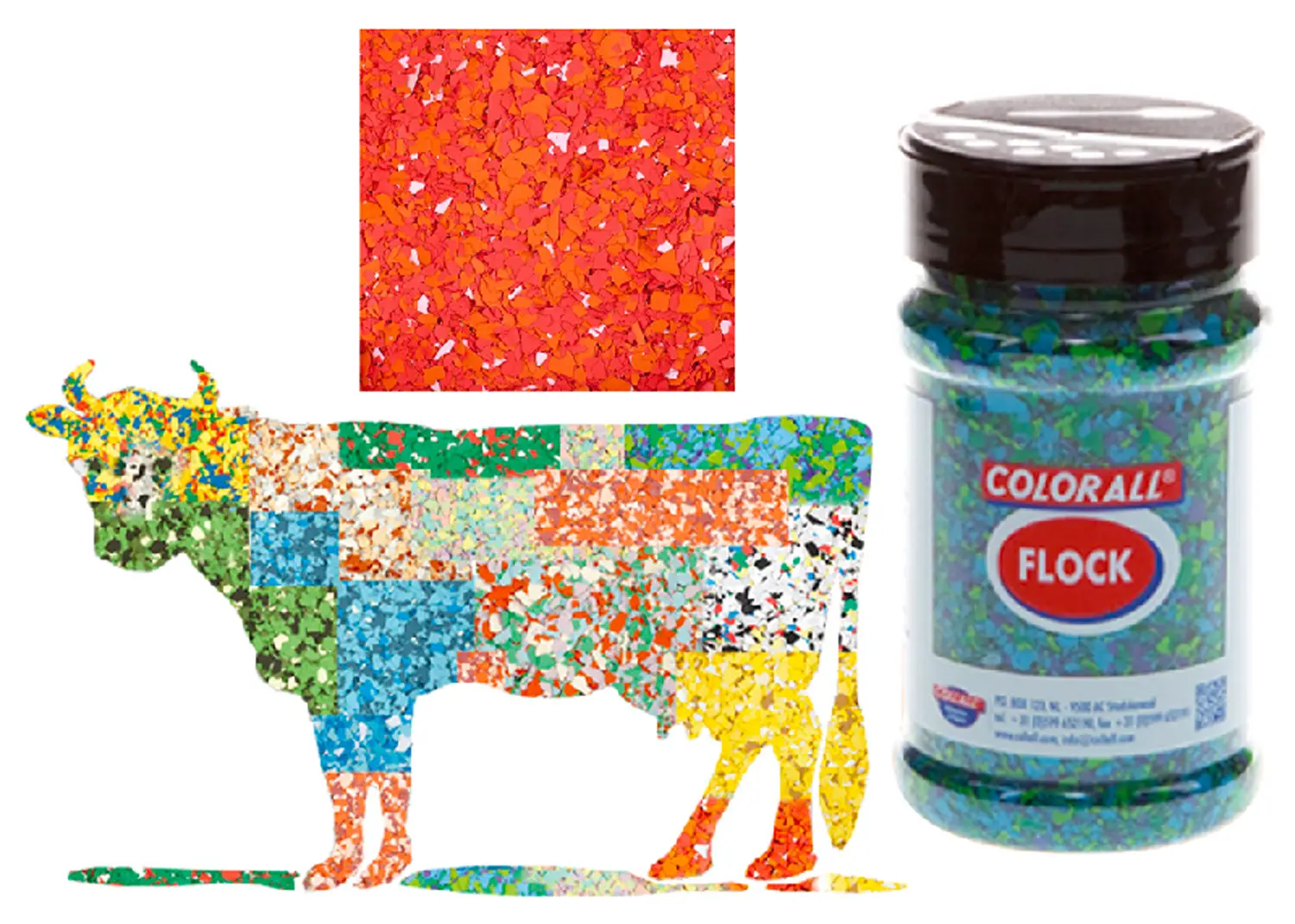 Scaglie di Tempera Flock Rosso – Barattolo da 150 gr - Tempere