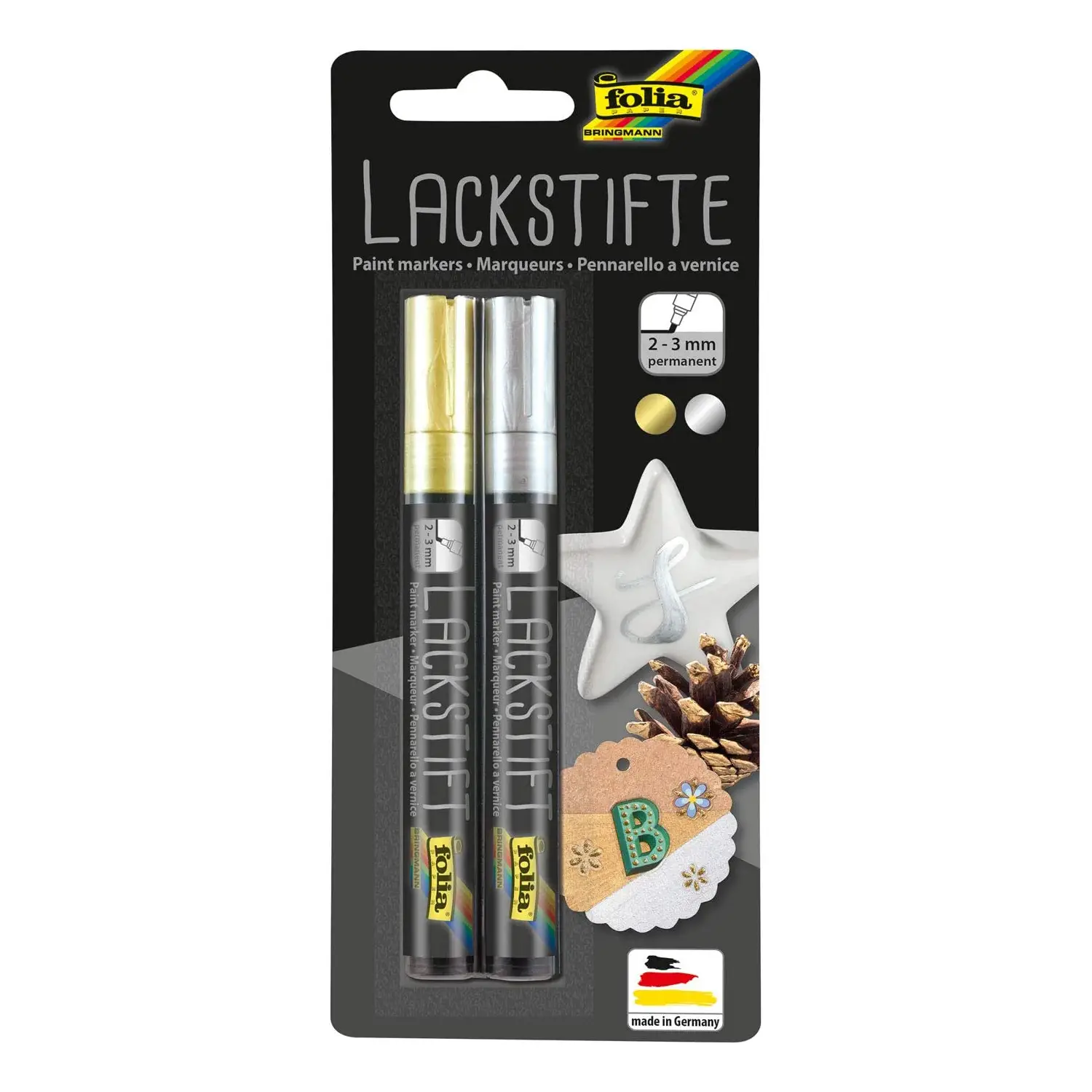 Marcatori Permanenti Punta Grossa Oro Argento - Pennarelli