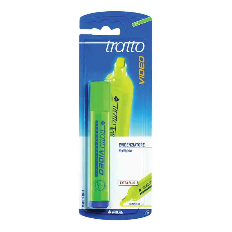 Evidenziatore Tratto Video Blister FILA – Verde - penne pennarelli ufficio