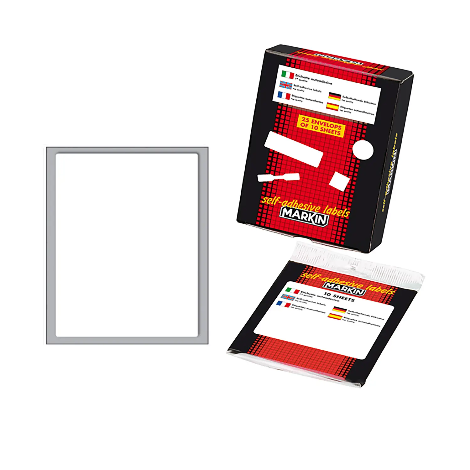 Etichette Adesive Mm 142x110• Busta10 Fogli da 10 Etichette - Accessori ufficio