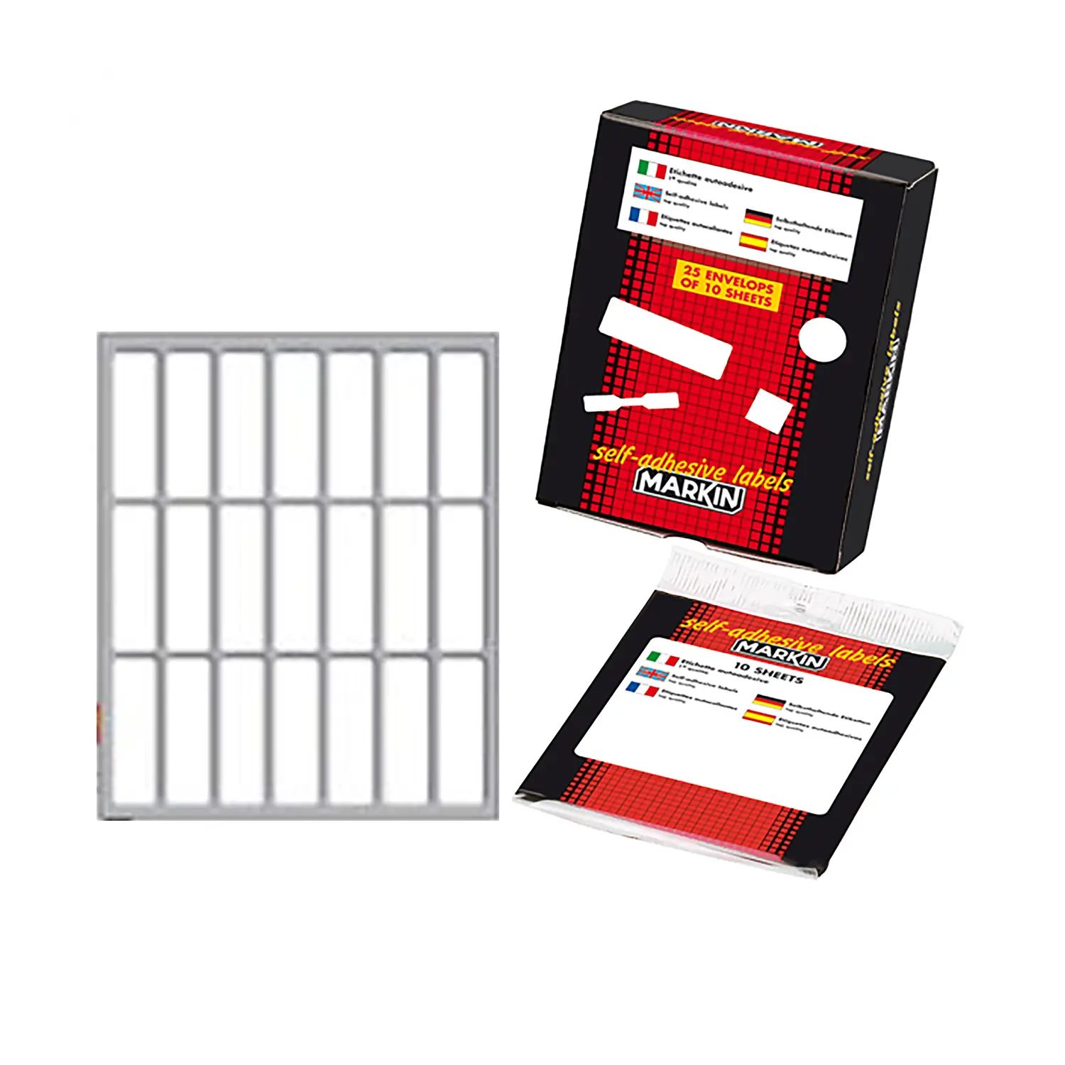 Etichette Adesive Mm 46x14 • Busta 10 Fogli da 21 Etichette - Accessori ufficio