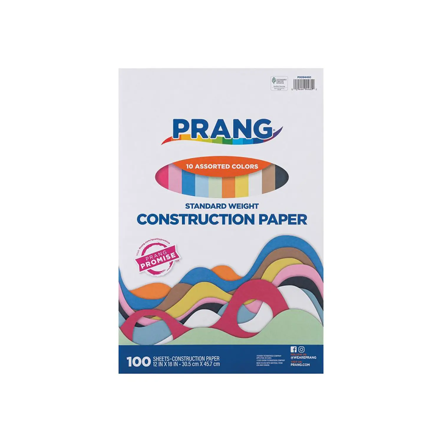 Carta Bricolage Colori Assortiti 100 Fogli Formato cm 30,5x45,7 - Carta e cartoncino