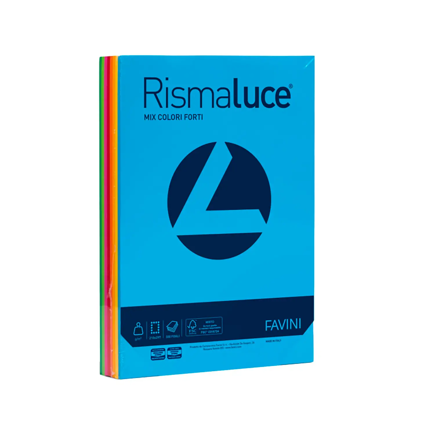 Carta Colorata Rismaluce A3 200 gr - 125 Fogli - Tinte Forti - Carta e cartoncino