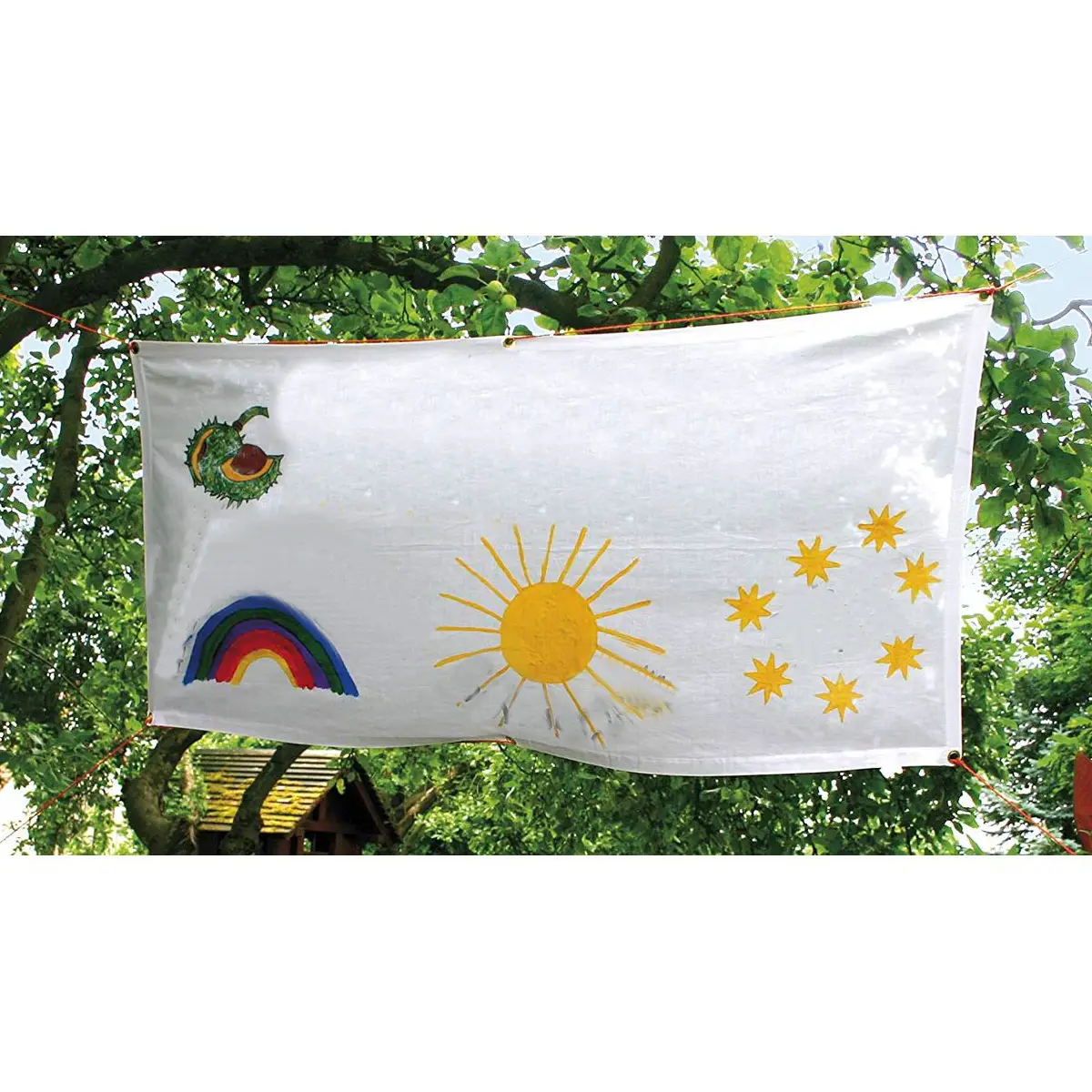 Striscione In Cotone Bianco Da Decorare • 130x62 - Tessuti e stoffe