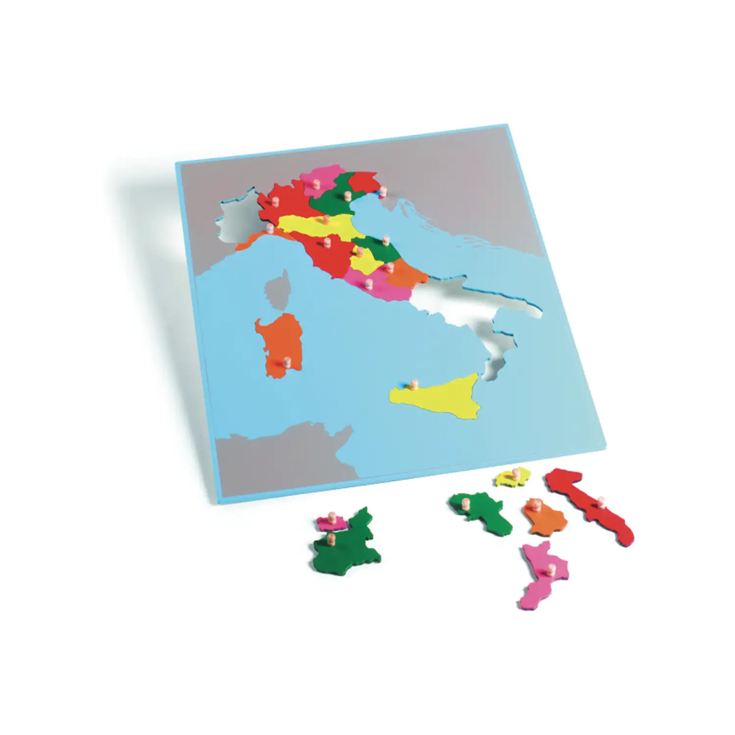 Incastro Montessori Italia con Fondo Trasparente – Apprendimento Geografico - leggere scrivere contare racco
