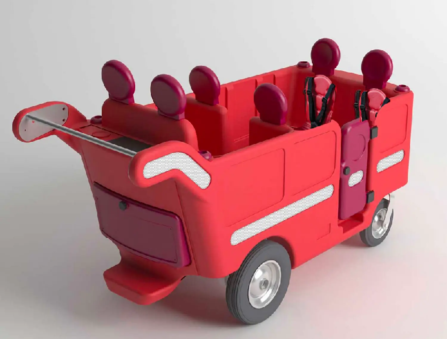 Carrozzino 6 Posti Espresso Classico a Spinta Rosso - Carrozzine multiposto