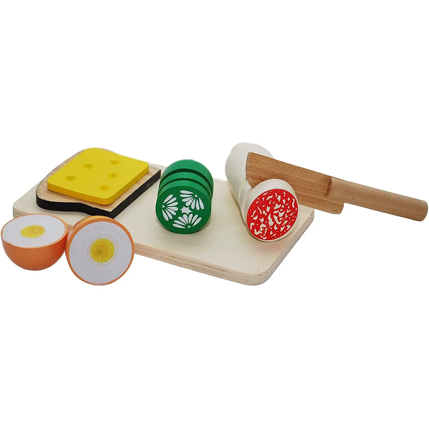 Merenda del Mattino – Set Giocattolo in Legno - Alimenti, mercatini, stoviglie