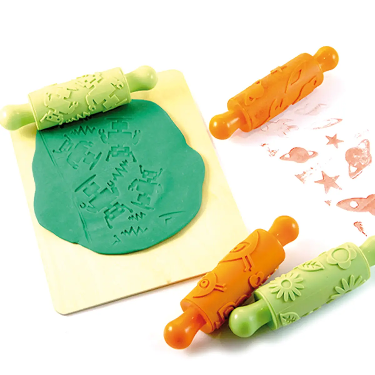 Set Mattarelli Retro – 4 Motivi Creativi - Rulli, spugne e timbri