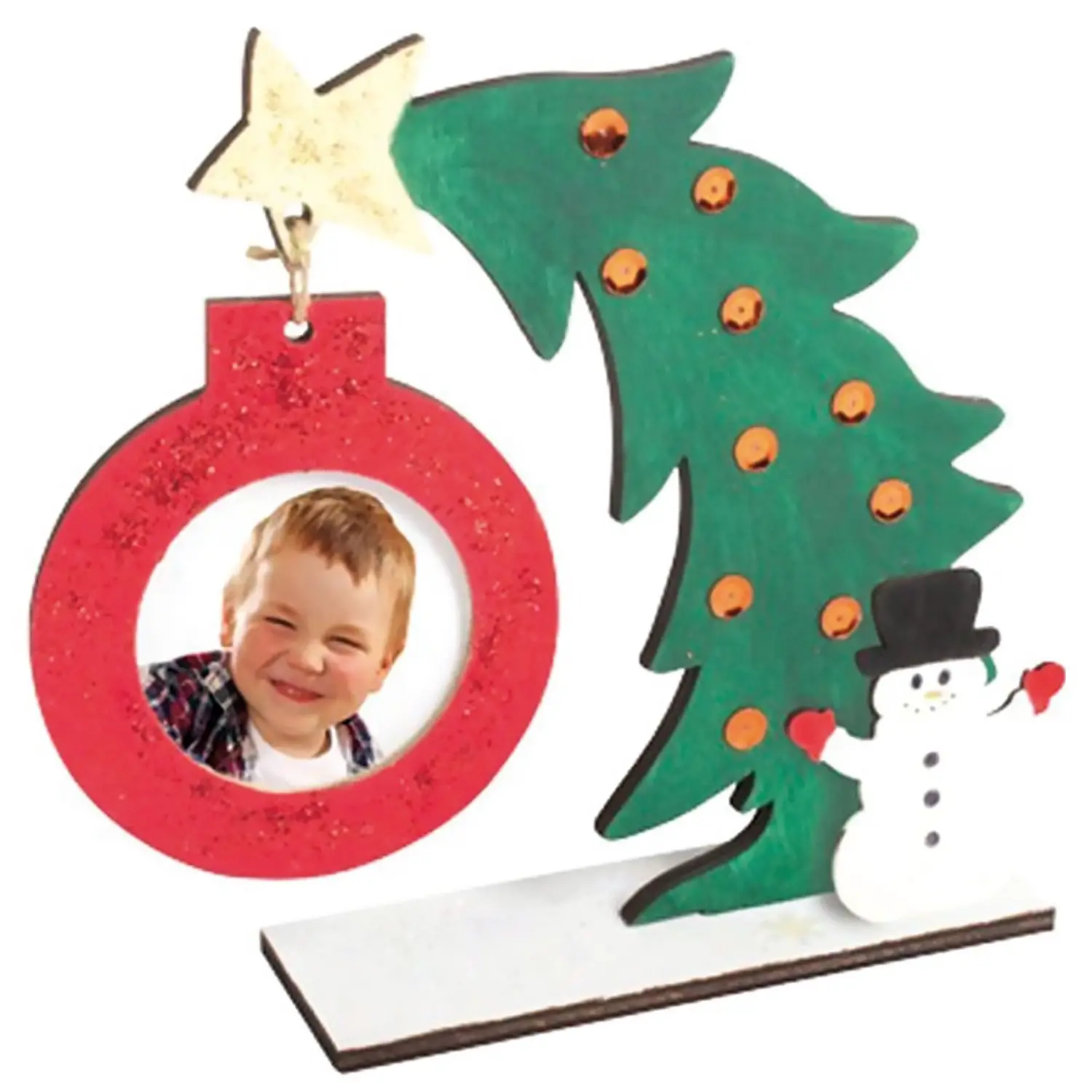 Portaritratti Albero di Natale in Legno – 12x4x15,5 cm - Soggetti in legno