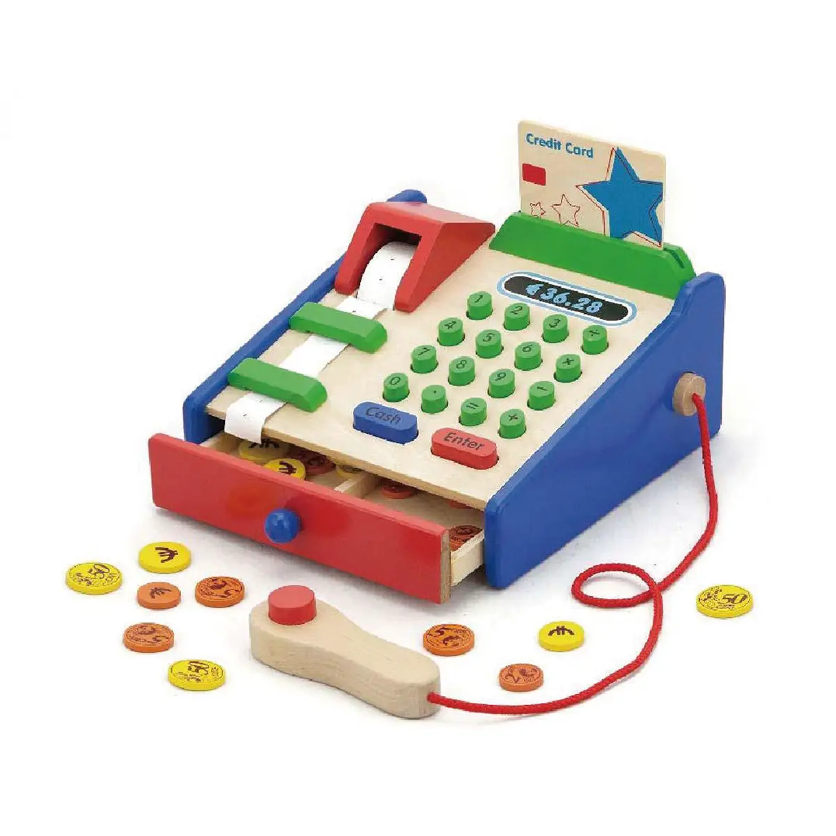 Registratore di Cassa in Legno Viga - Alimenti, mercatini, stoviglie