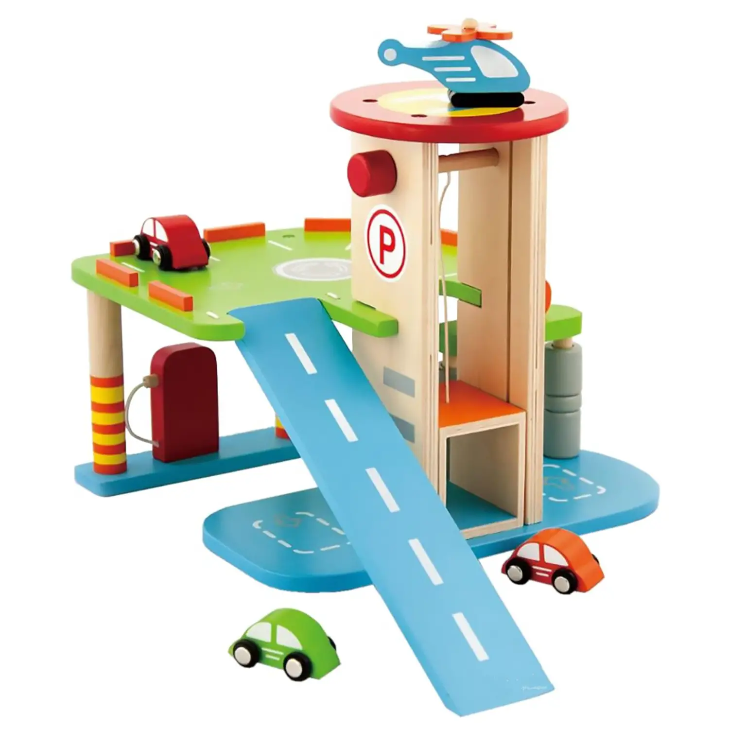 Garage Multipiano in Legno – Gioco di Ruolo con Auto, Elicottero e Pista - Primi giochi