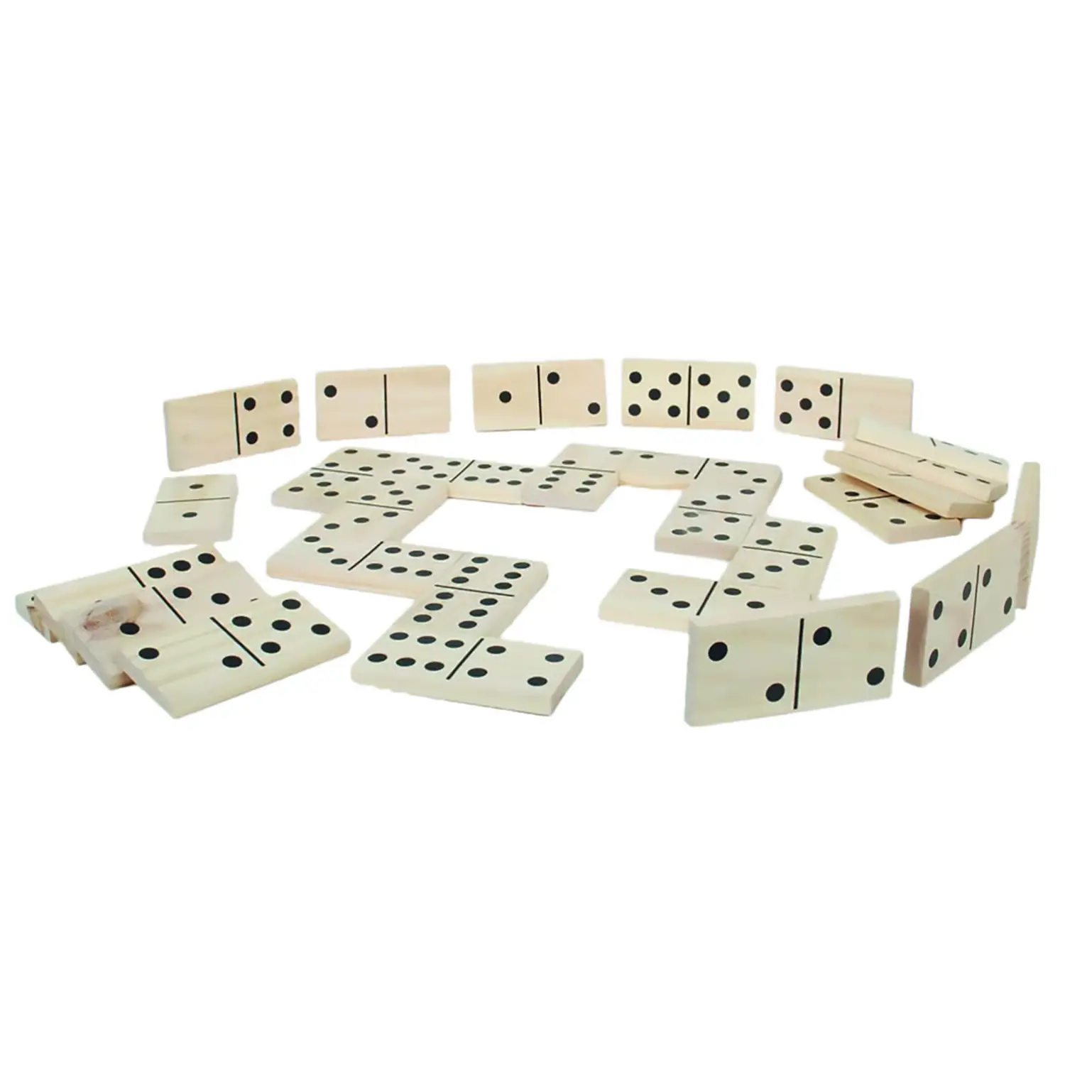 Domino in Legno da Pavimento 15x7,5 cm – 28 Tessere Educative per Bambini - Memory e Domino