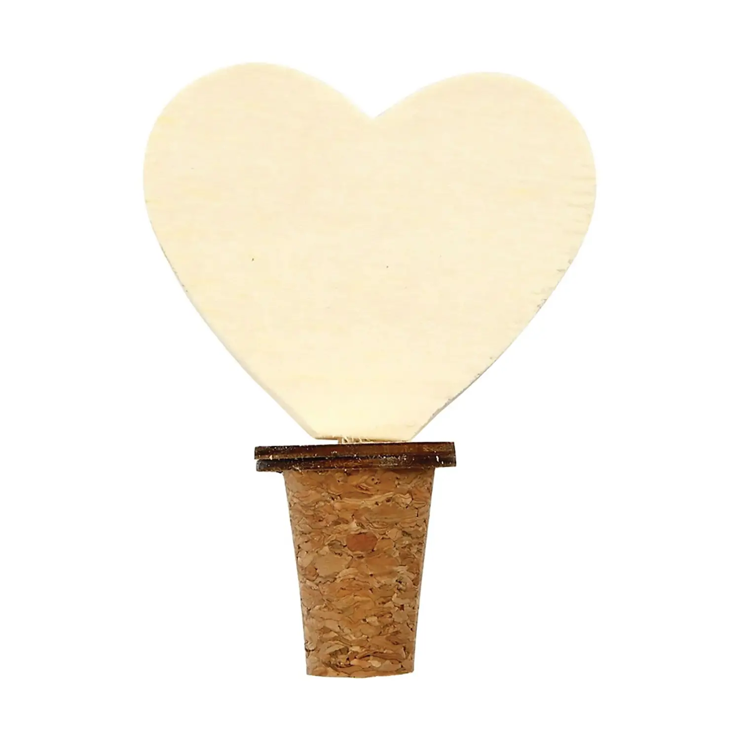Tappi in Sughero con Cuore da Decorare – 12 Pezzi - Soggetti in legno