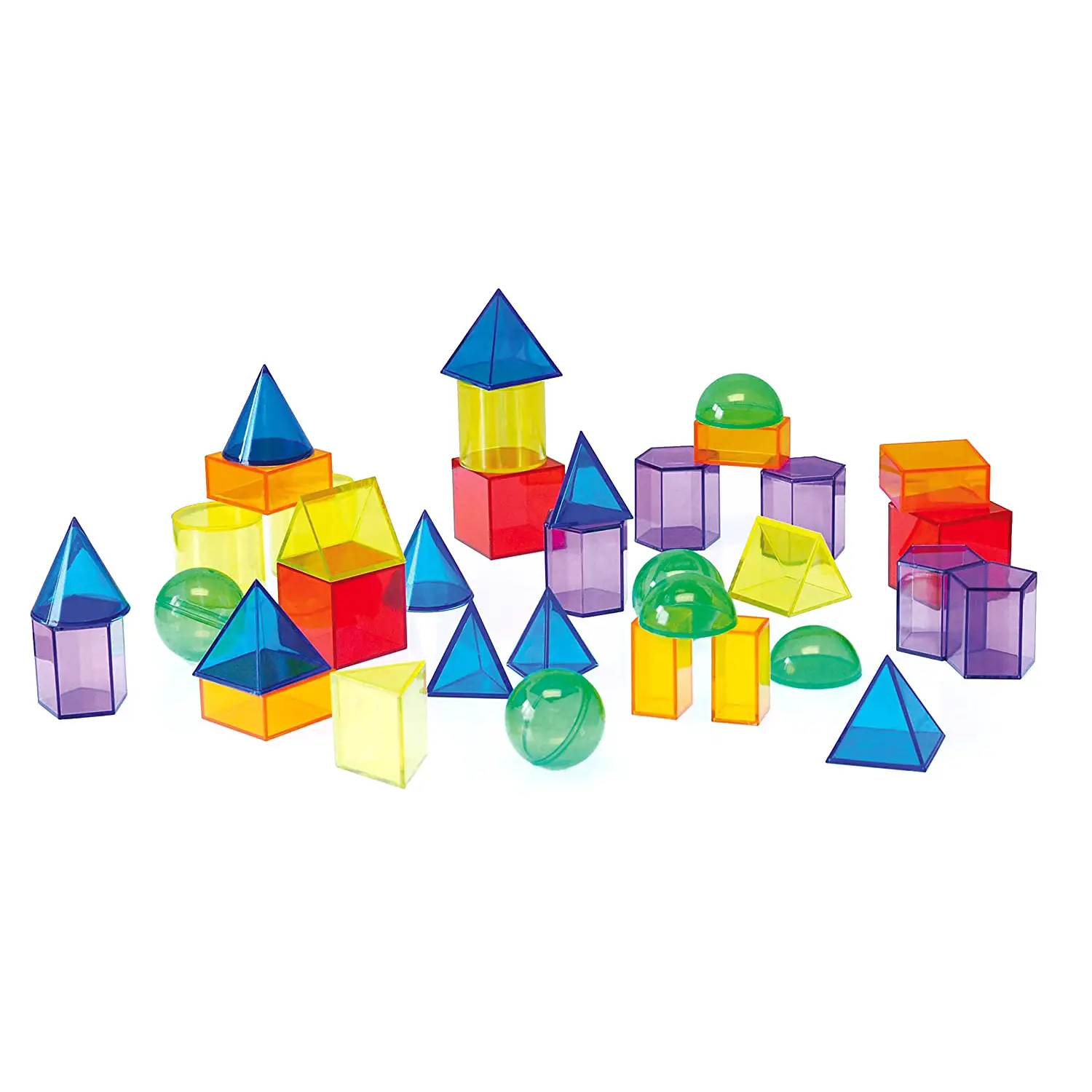 Solidi Geometrici Traslucenti – 36 Pezzi da circa 5 cm - Sviluppo sensoriale