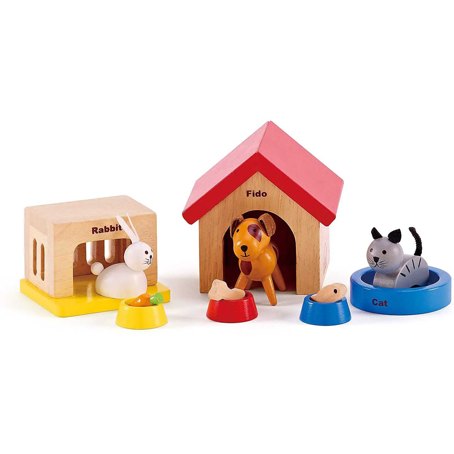 Animali Domestici per Casa delle Bambole – Set 12 Pezzi in Legno - Ambienti
