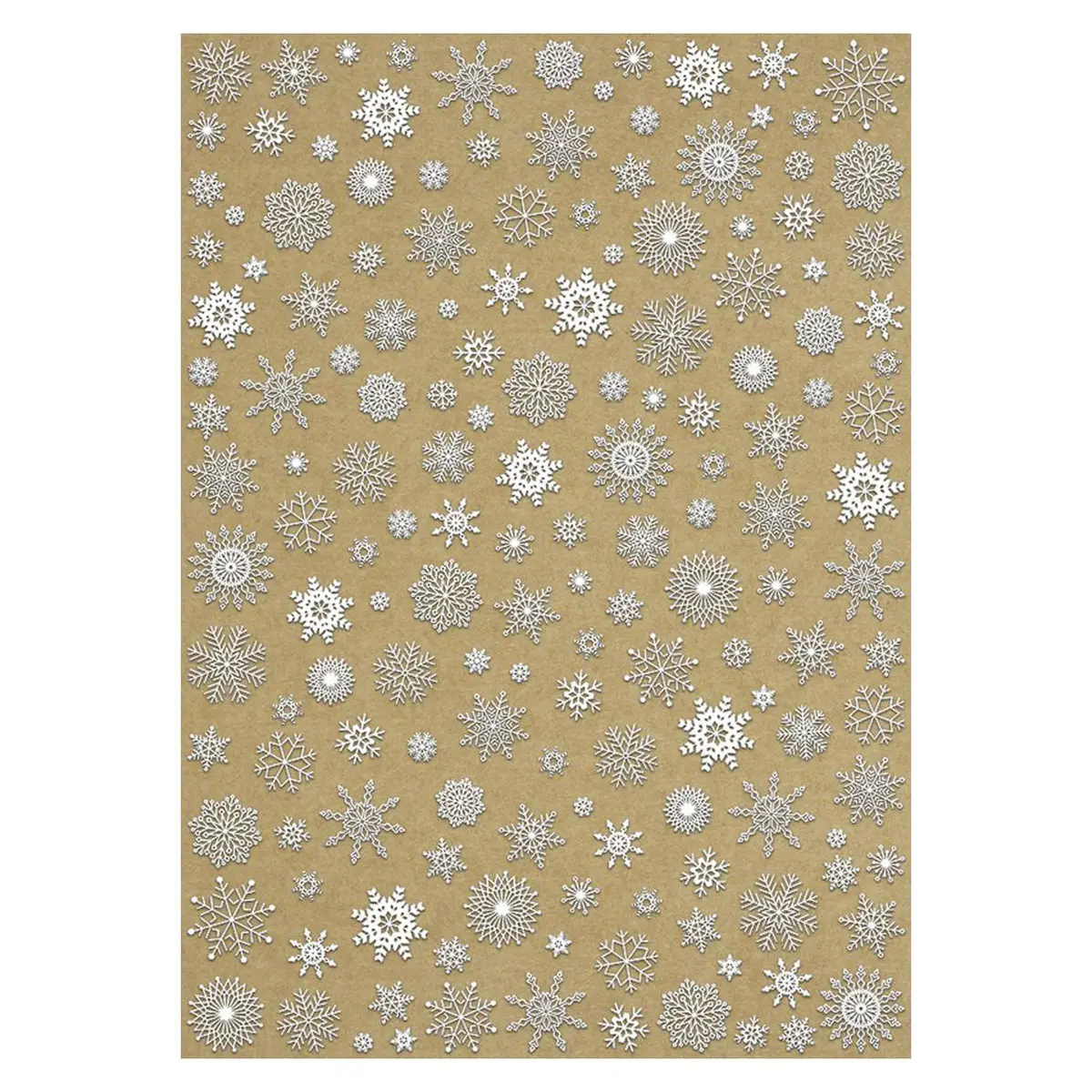 Cartoncino Kraft Avana con Rilievi Natalizi Argento - 5 Fogli A4 (cm 21x30) - Carta e cartoncino