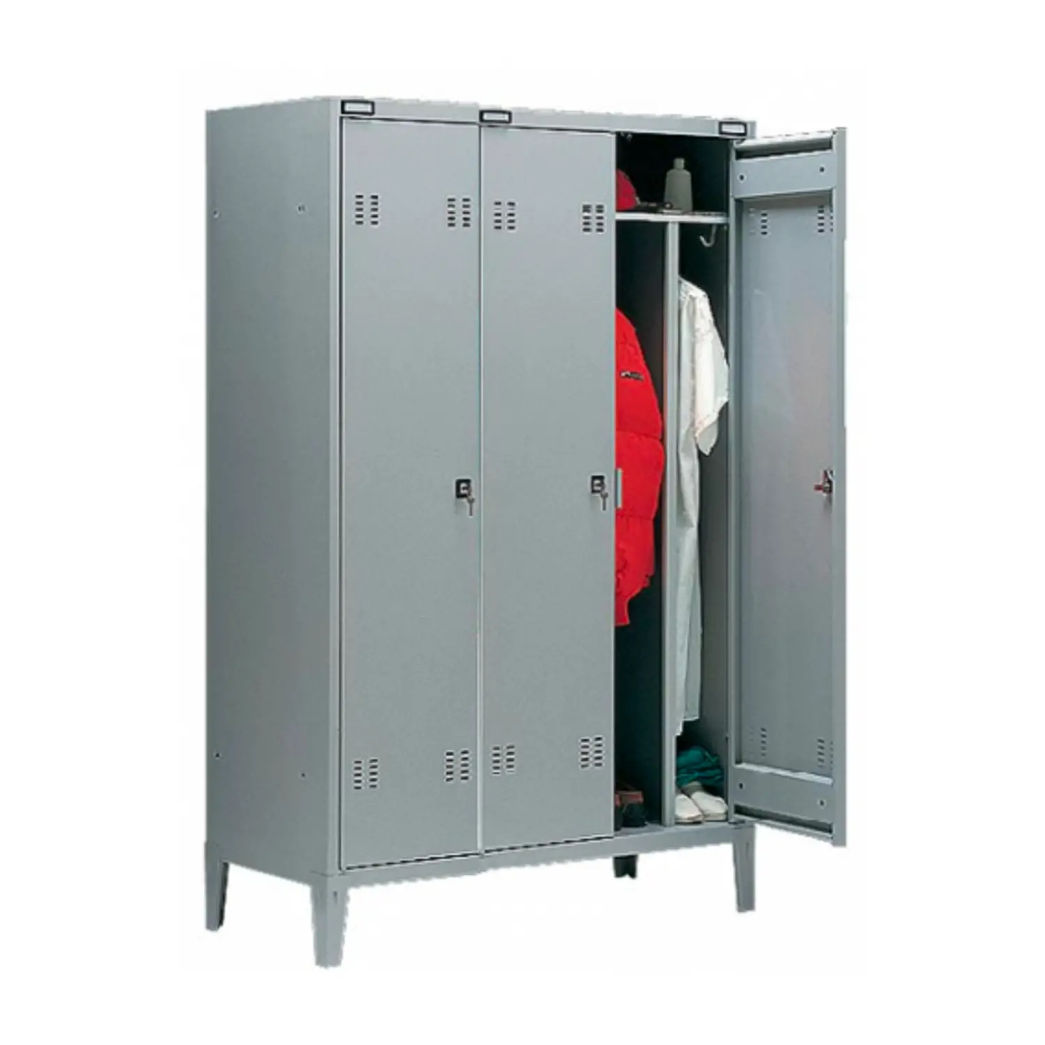 Armadietto Spogliatoio Sporco-Pulito in Metallo 3 Posti – Grigio RAL 7035 - Arredo archivio