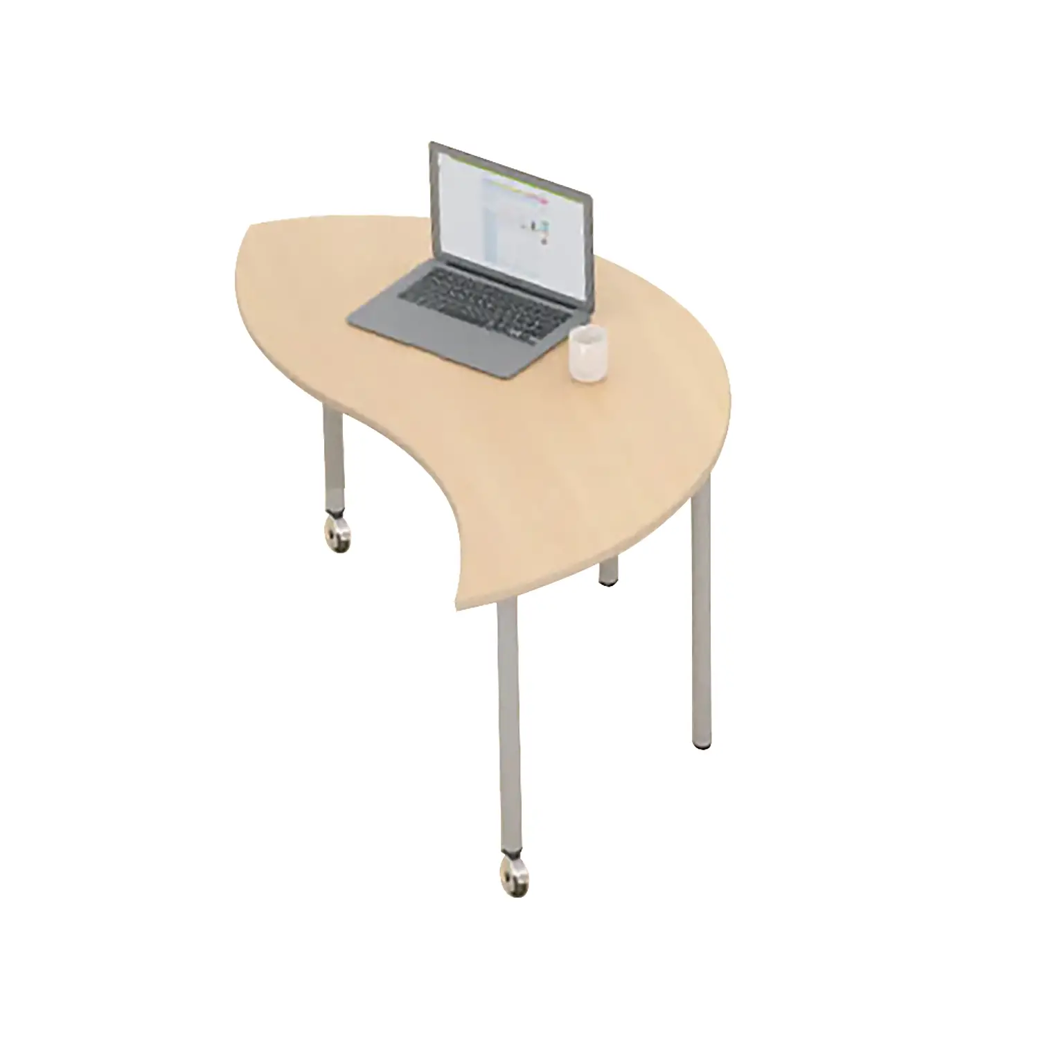 Tavolo Mila Onda con Ruote – Tavolo Scolastico per Scuola Secondaria, Altezza 76 cm - Arredo scuola dell'obbligo