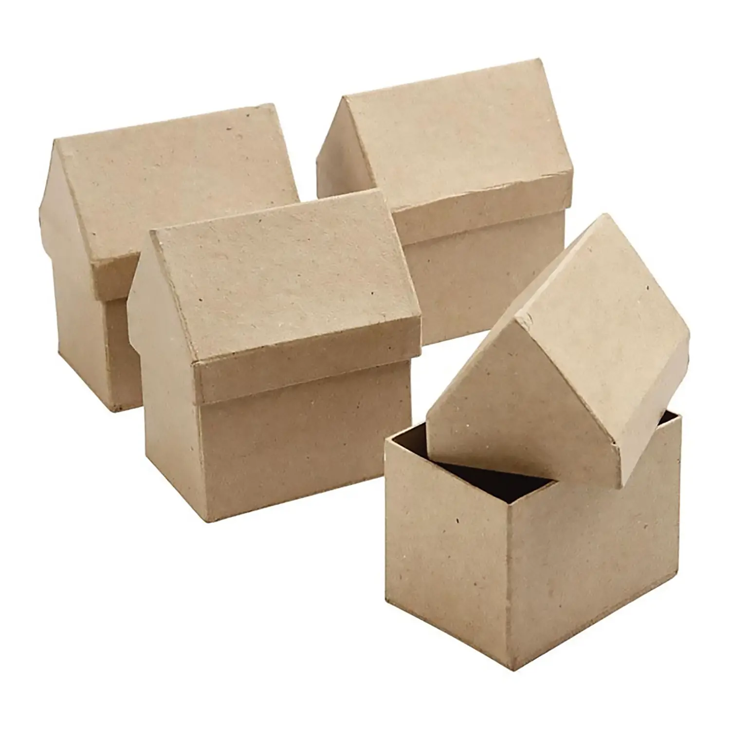 Scatoline Casetta in Cartone 6x8,5x10,5 cm - Set 4 Pezzi - Carta e cartoncino