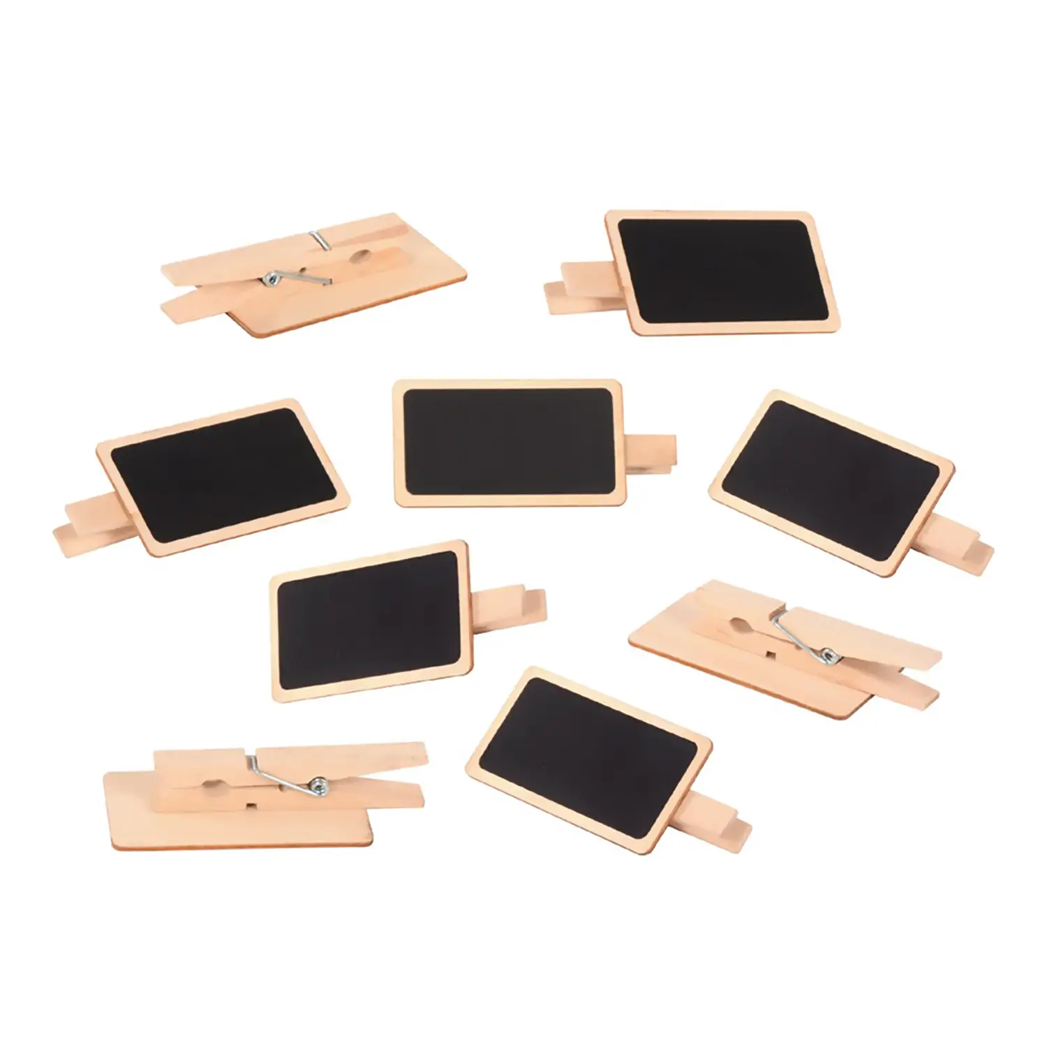 Mini Lavagnette con Clip – Set da 12 Pezzi per Bambini Creativi - Soggetti in legno