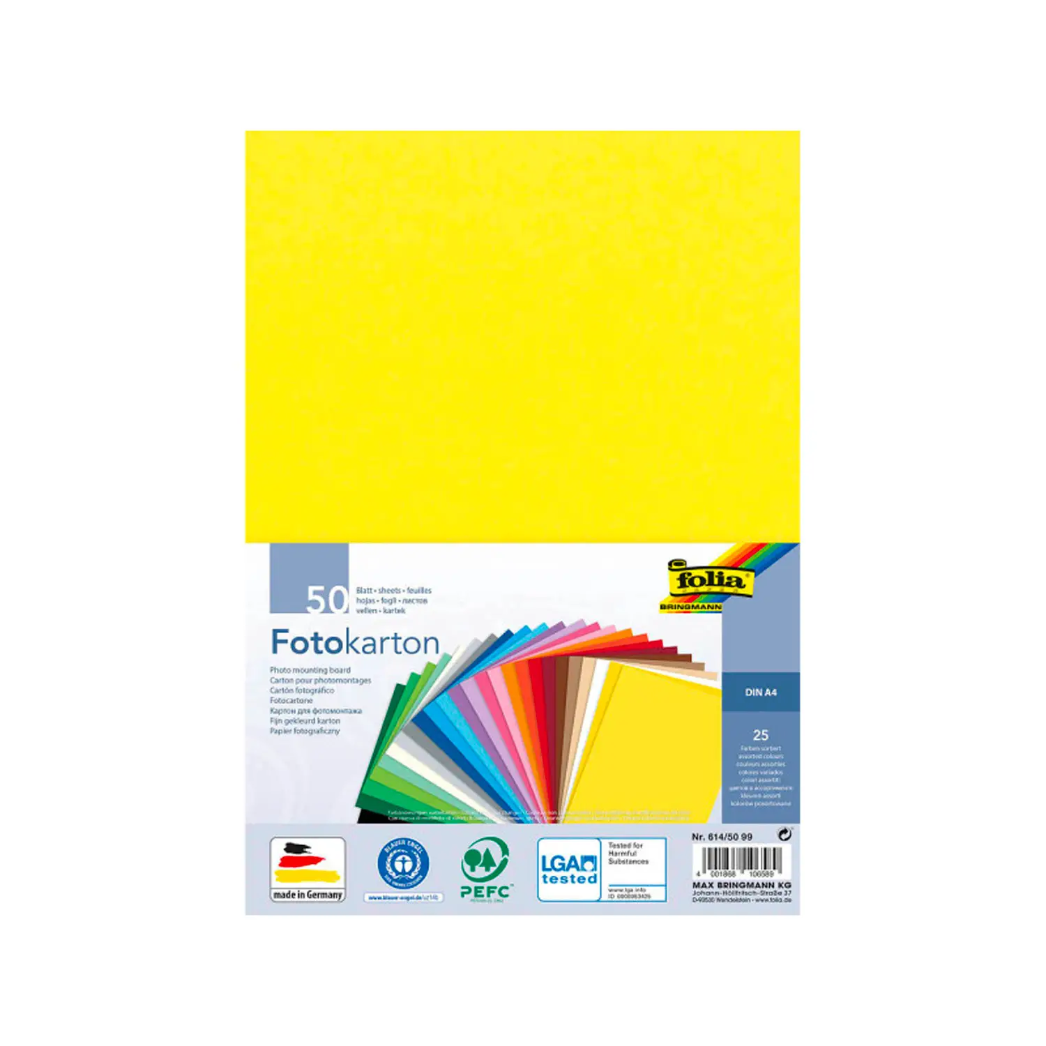 Cartoncino Pesante CWR - 50 Fogli 21x30 cm (A4) - 25 Colori Vivaci, 300 g/m² - Carta e cartoncino