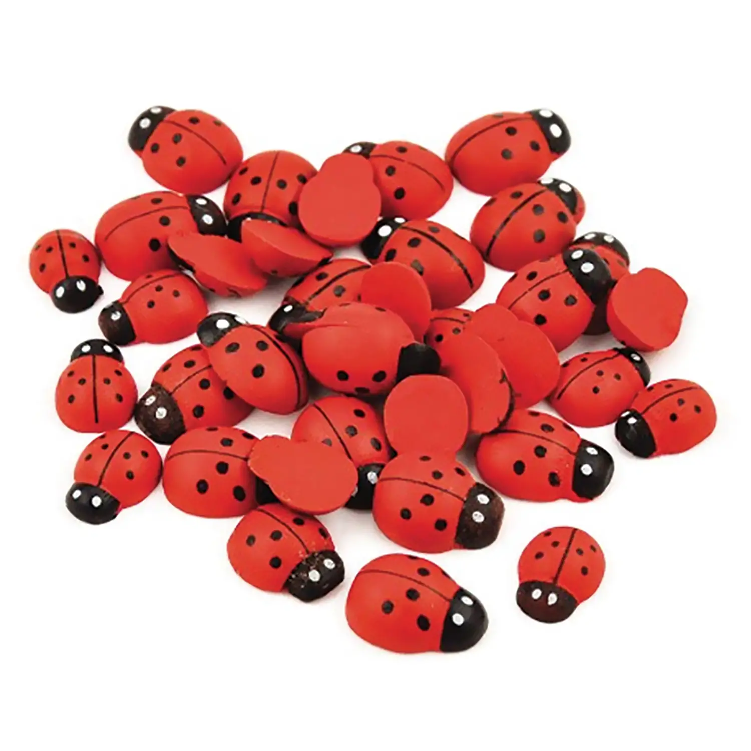 Decori Coccinelle in Legno – 40 Pezzi, 12-14-16 mm - Soggetti in legno