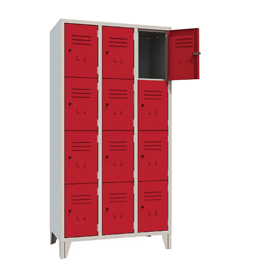 Armadio Casellario Classic 12 Posti - Ante Rosso - Conforme CAM - Arredo archivio