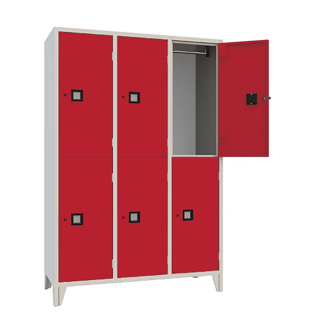 Armadio Casellario Quadro 6 Posti - Ante Rosso - Conforme CAM - Arredo archivio