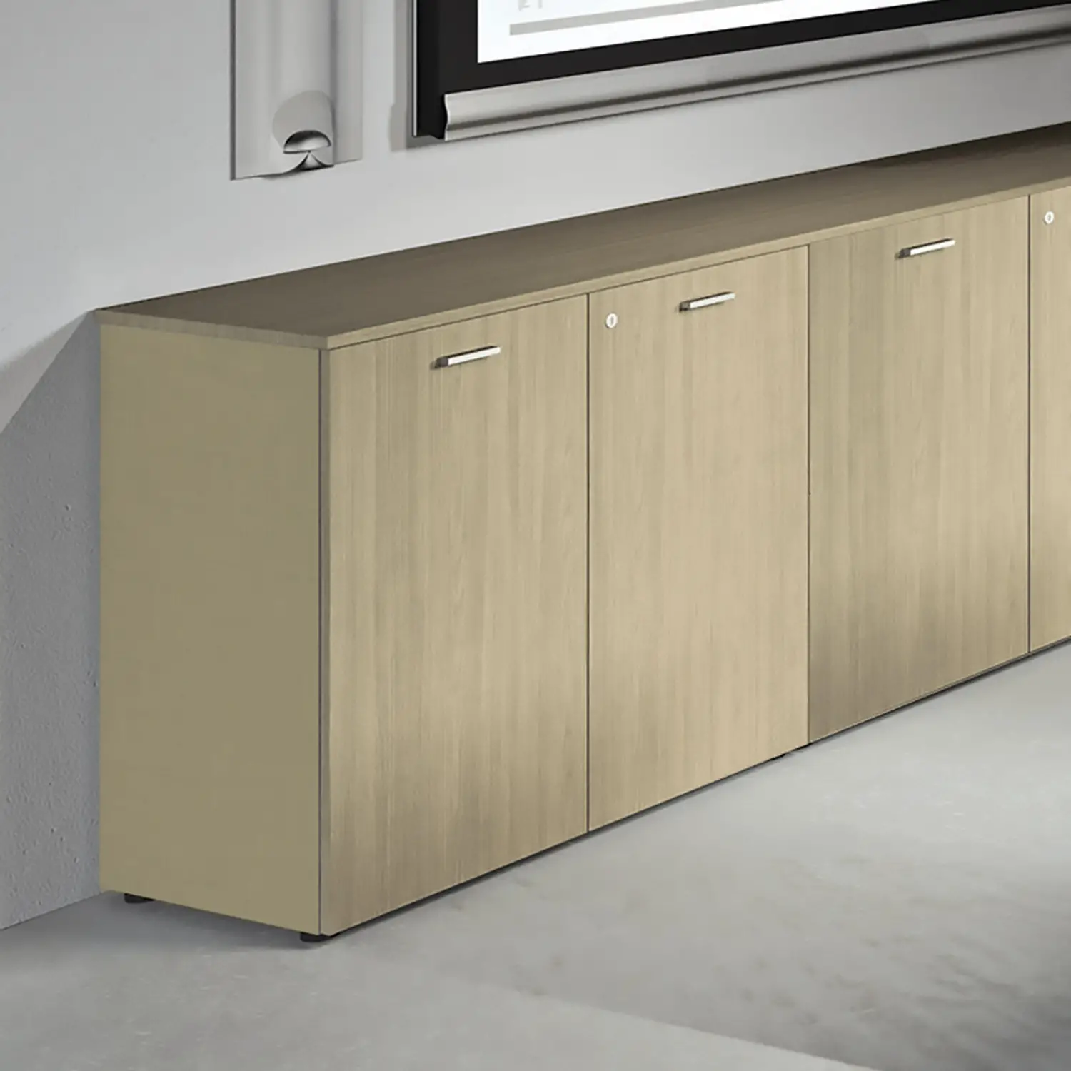 Libreria Kamos con Ante Legno cm. 90x46x209h - Arredo per l'ufficio
