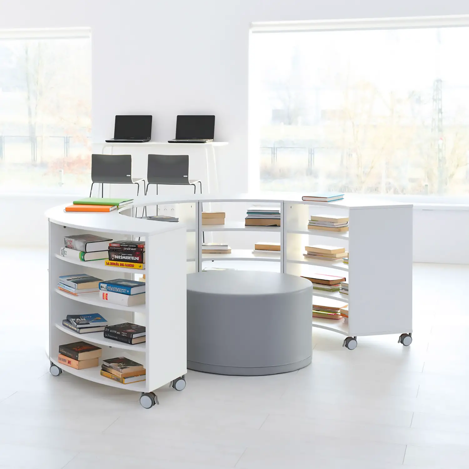 Arredo Scuola Mobile Quadro Curvo Su Ruote Alto, Per Ambienti Scolastici Innovativi - Arredo scuola dell'obbligo