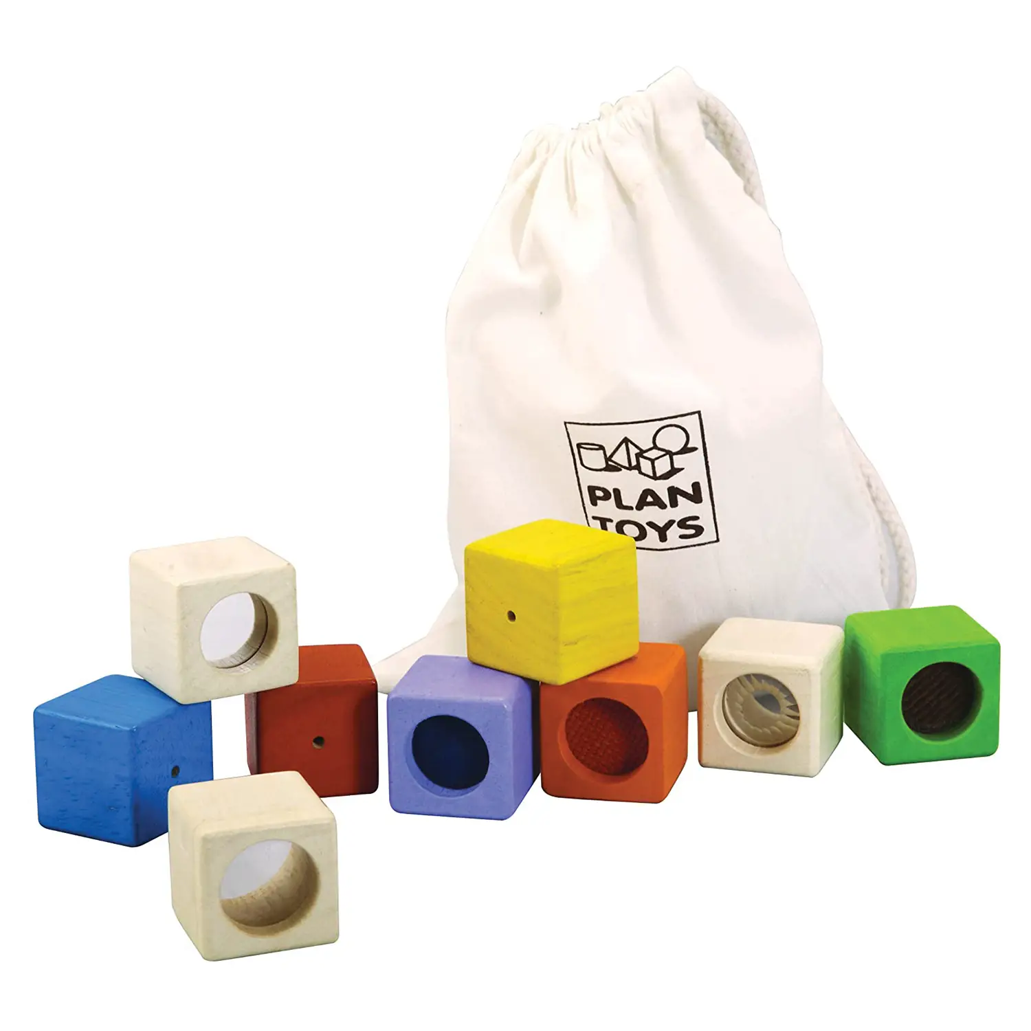 Cubi Sensoriali - Set Tattile, Sonoro e Visivo in Legno Ecologico - Sviluppo sensoriale