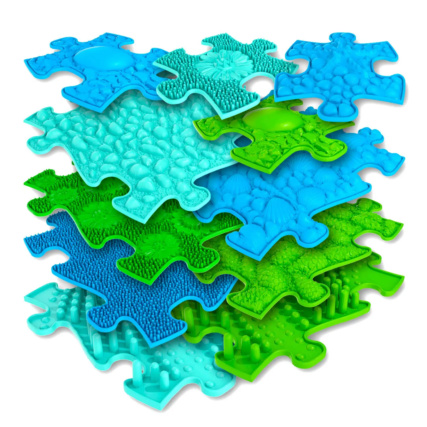 Piastrelle Sensoriali Modulari in PVC "Foresta & Mare" – 11 Pezzi - Sviluppo sensoriale