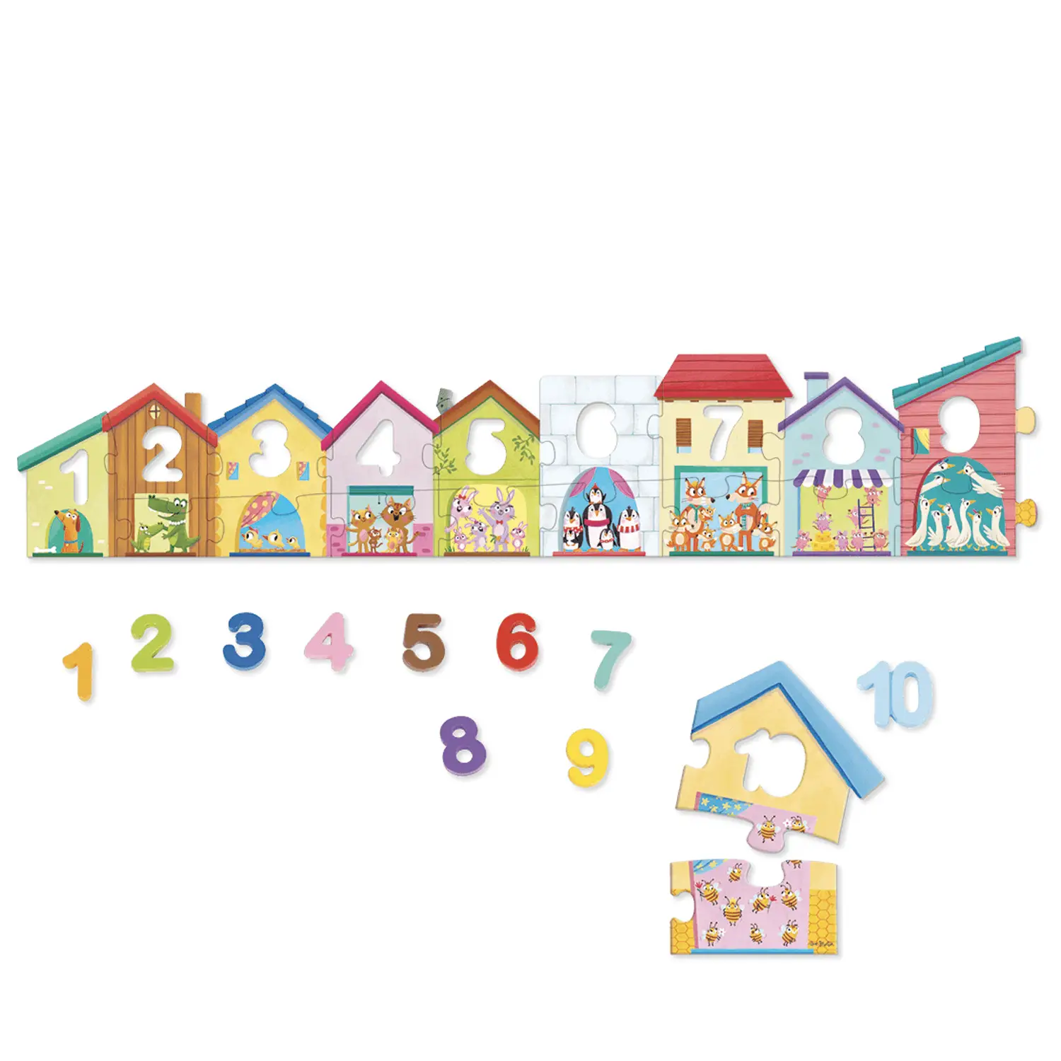 Puzzle Contiamo Fino a 10 – Gioco Educativo per Imparare i Numeri - Classificazione e matematica