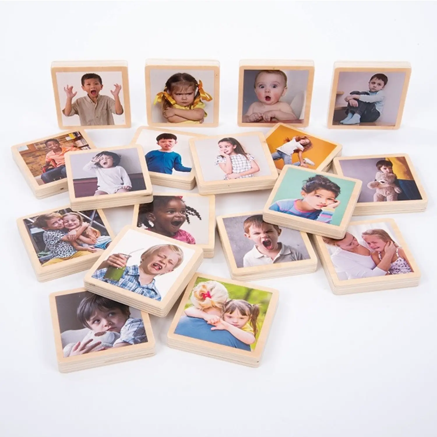 Emozioni e Stati d’Animo – 18 Tessere in Legno - Linguaggio delle emozioni