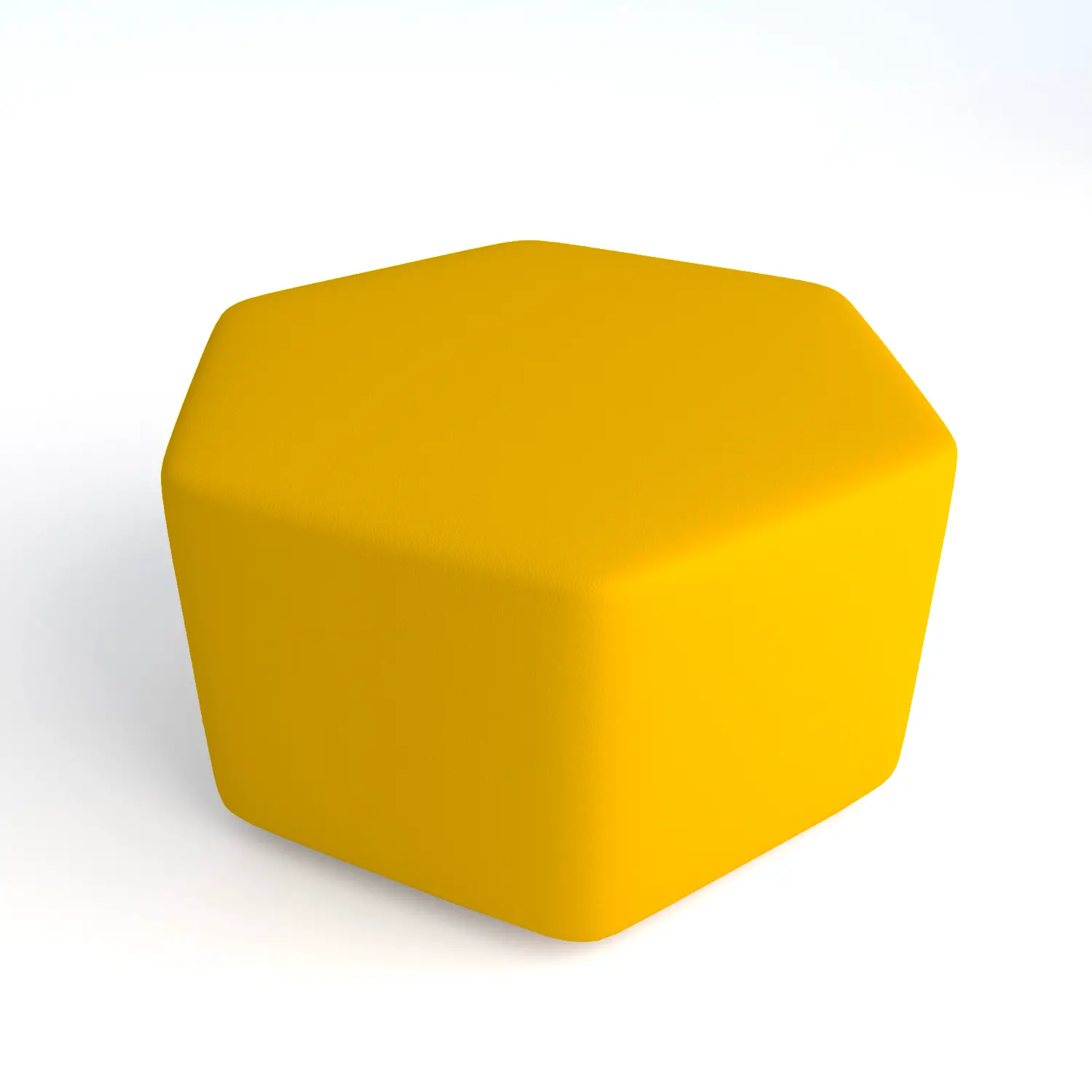 Pouf Ecopelle Ignifugo Esagonale H 40 Giallo Per Ambienti Scolastici Innovativi - Salottini e arredi morbidi