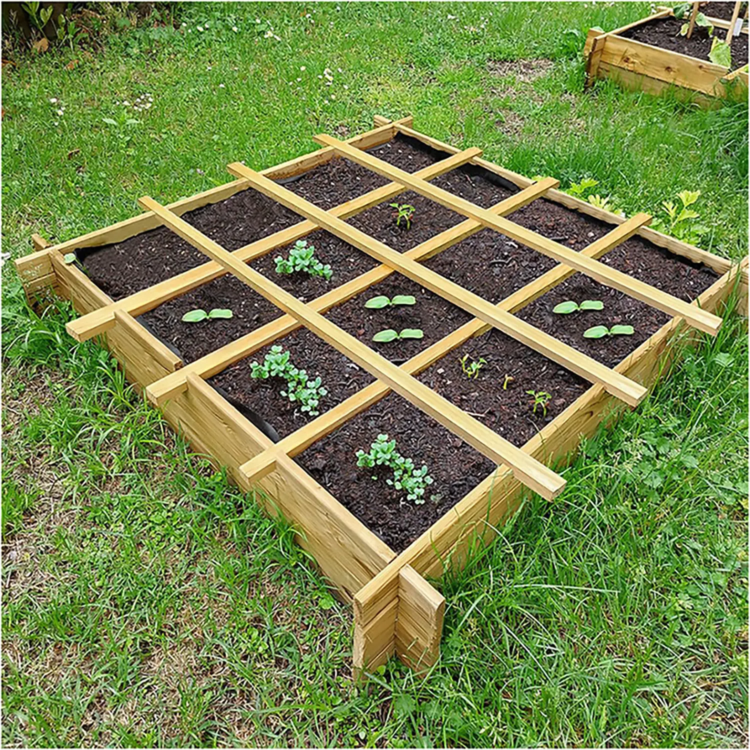 Orto Fioriera in Legno a 16 Scomparti – Orto Rialzato - Giochi acqua e sabbia