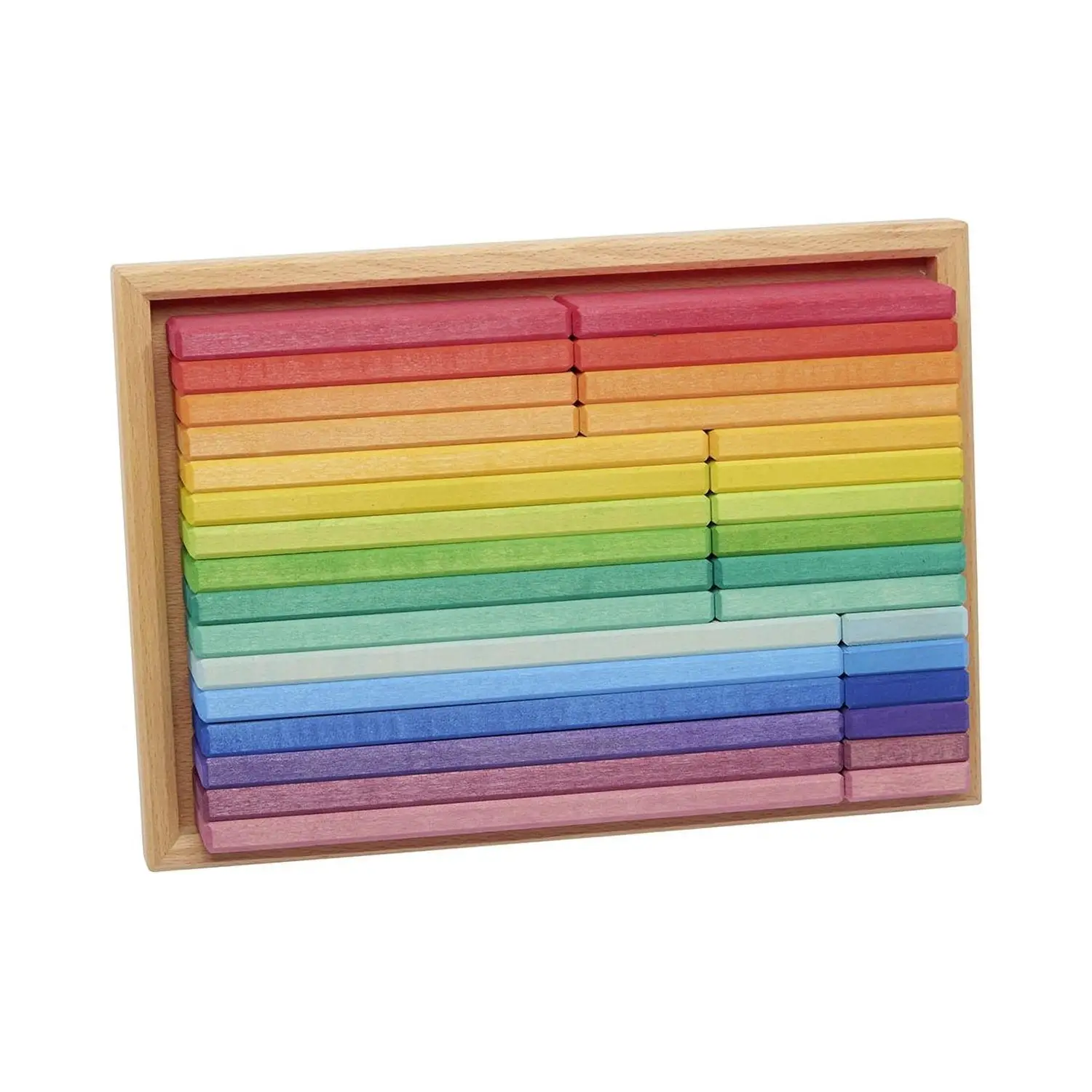 Placchette Arcobaleno – Set Creativo in Legno da 32 Pezzi - Costruzioni in legno
